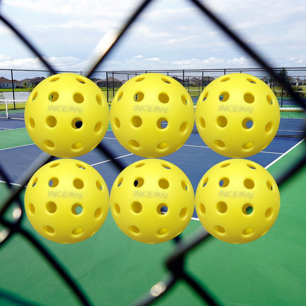Baypify Pickleball,6 Stück Outdoor Pickleball Bälle,USAPA zugelassene offizielle Größe und Gewicht, 40-Loch-Pickleballs, grün