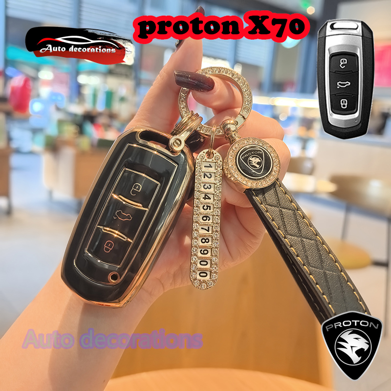 proton X70 key cover gold keychain proton X70 car key case Proton ...