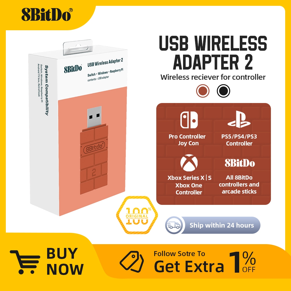 8BitDo USB Wireless Receiver Bluetooth-compatible Controller Adapter ...