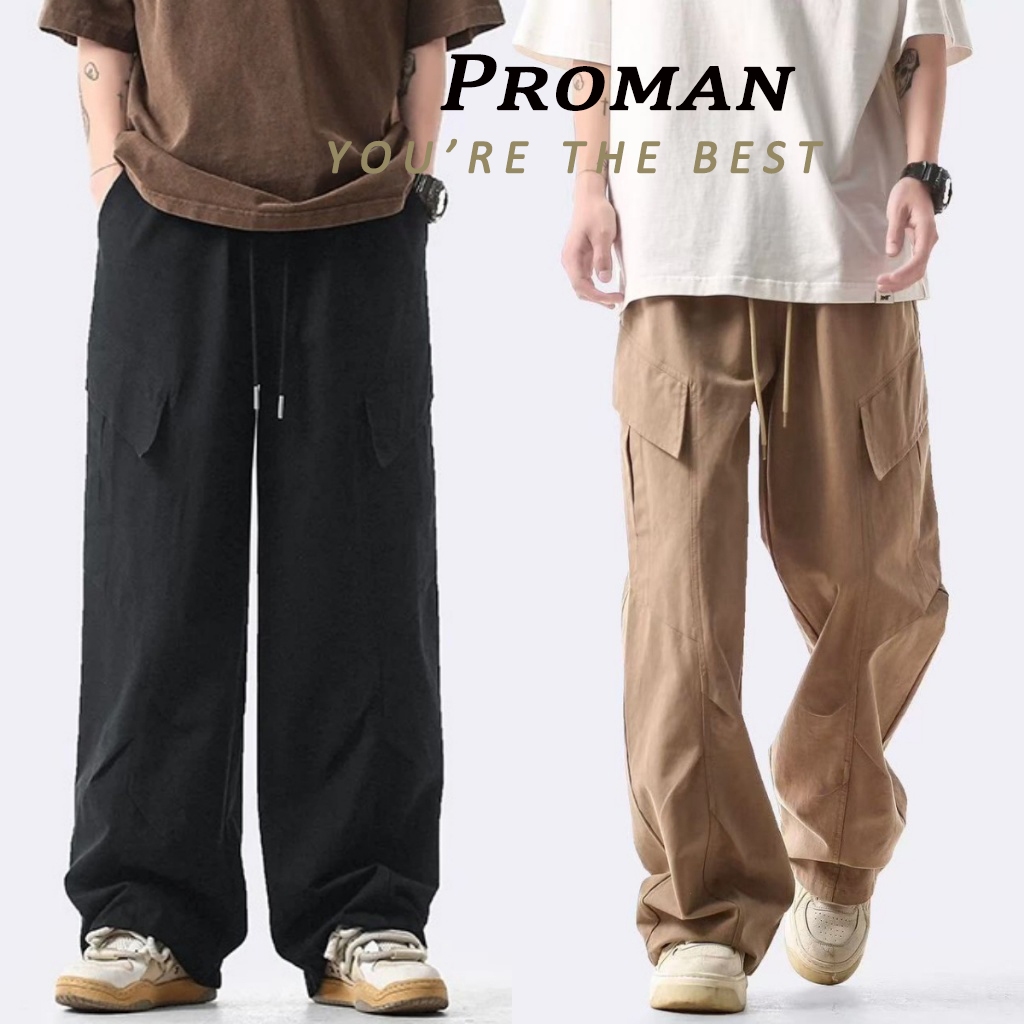 【From Perak】ProMan cargo pants Men's Trousers Korean Style casual long ...