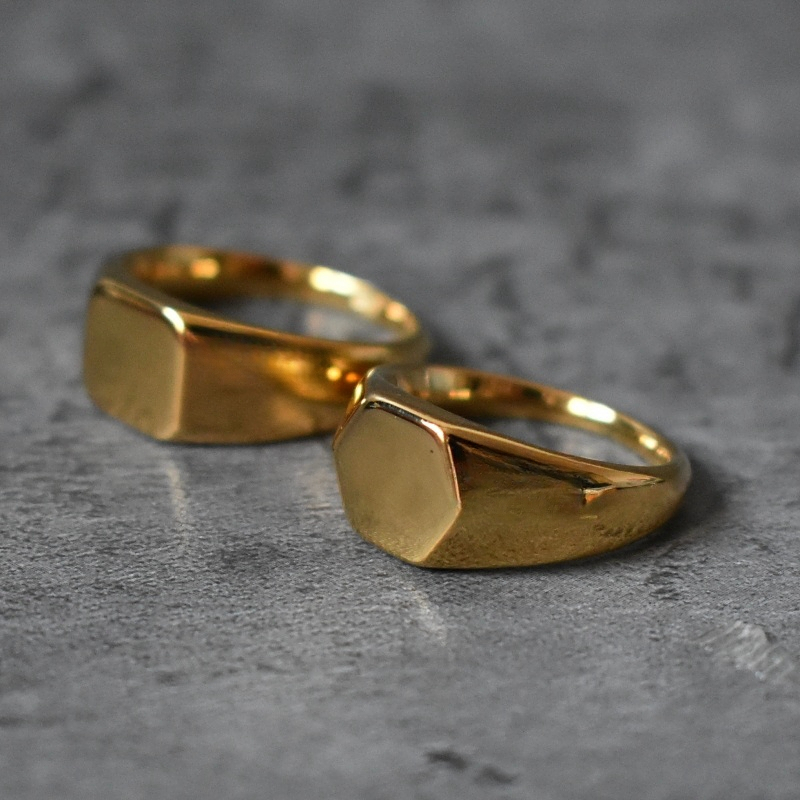 Men's Square Flat-Top Signet Ring for Men Jewelry, Stainless Steel ...