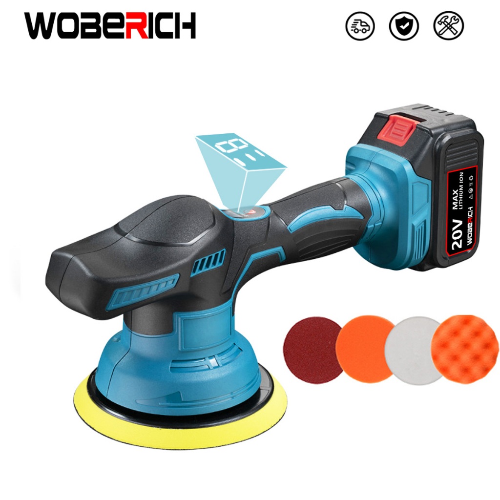 Cordless Car Polisher Machine Brushless 5 Inche Rechargeable Eccentric ...