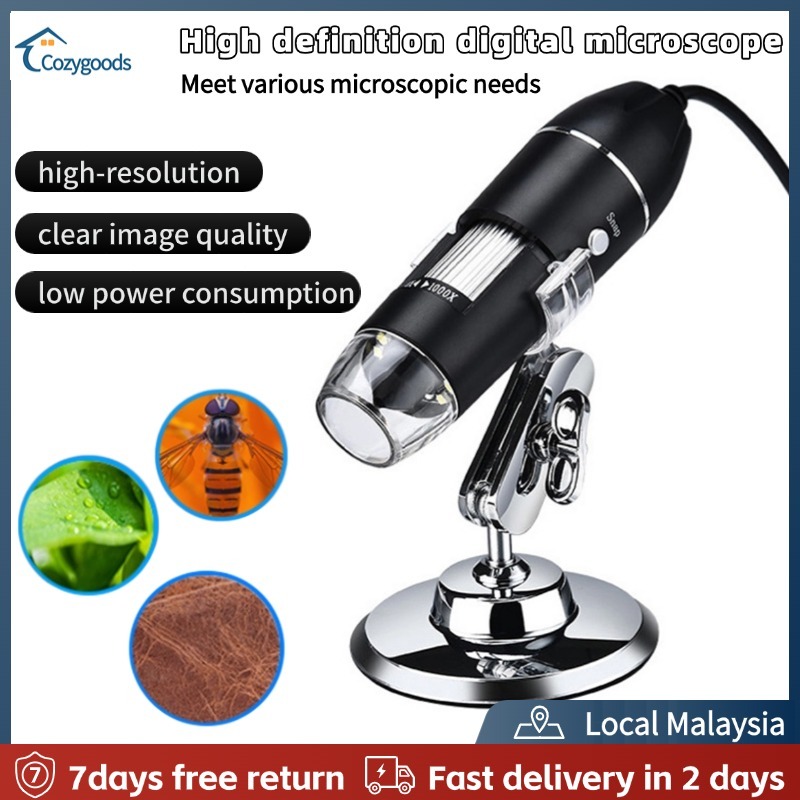 [Local delivery] Adjustable 1600X 2MP 1080P 8 LED Digital Microscope ...