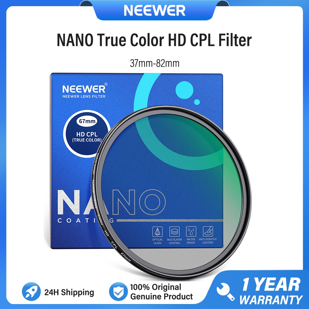 NEEWER 55mm Polarizer Filter, 24 Layer Multi Resistant Nano Coated MC