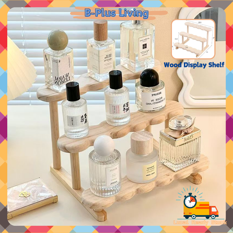 3 Layer Solid Wood Display Rack Stand Perfume Jewelry Essential Oil ...