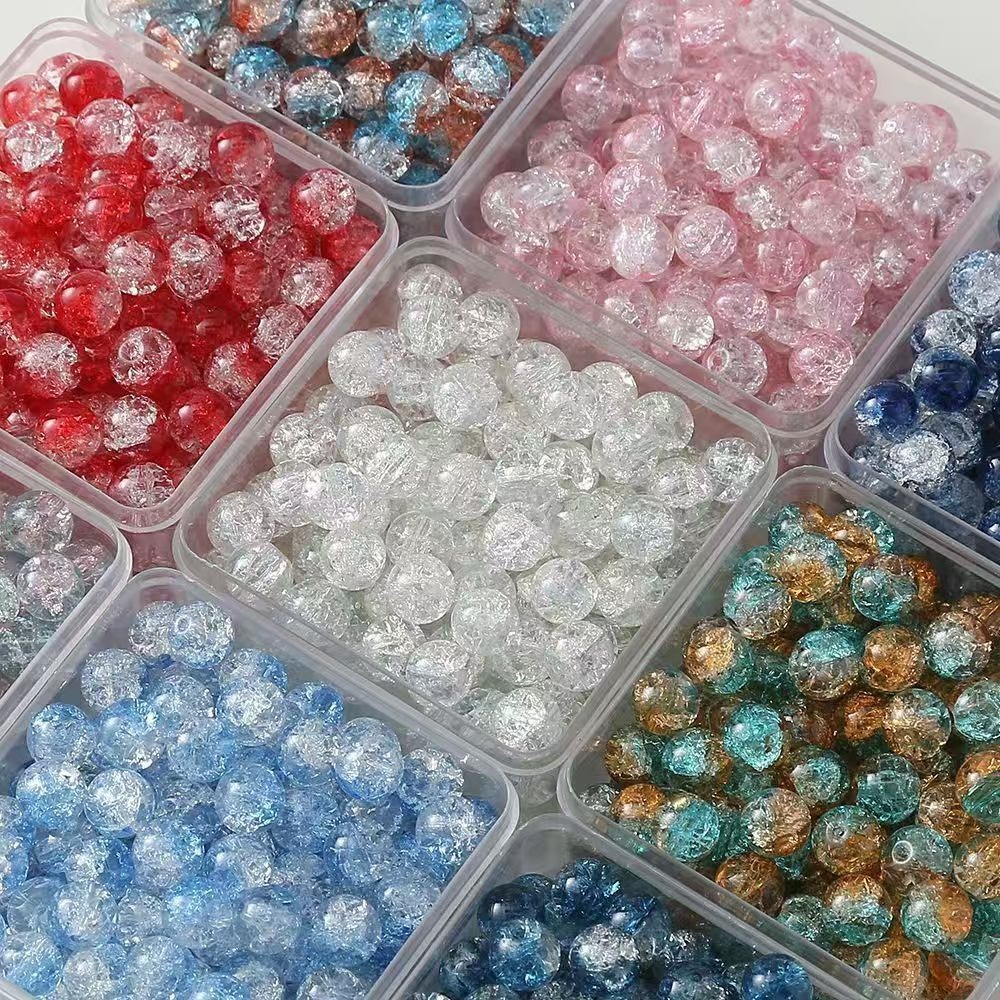 [50 Pcs]8mm Gradient dual color beads straight hole round hand bead ...
