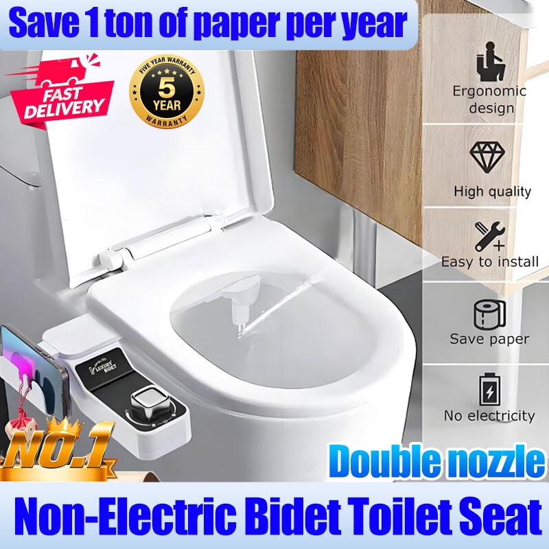 【5 year quality assurance】Bidet Toilet Seat Attachment Dual Nozzle ...