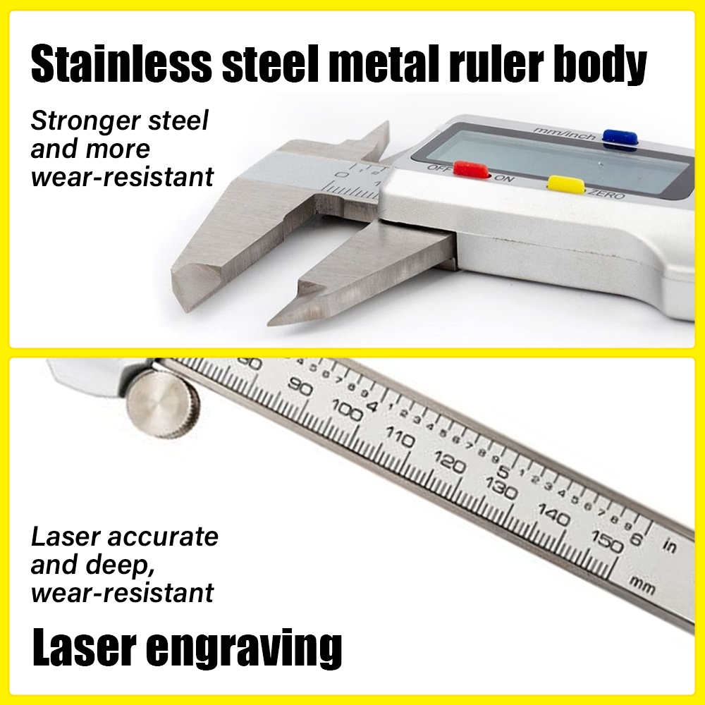 1Set 150mm Electronic Digital Caliper Carbon Fiber Dial Vernier Caliper ...