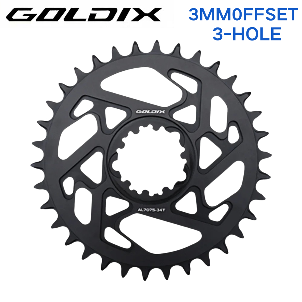 3-Bolt CNC Hollow 3mm Offset Narrow-Wide Direct Mount Chainring 34T-40T ...