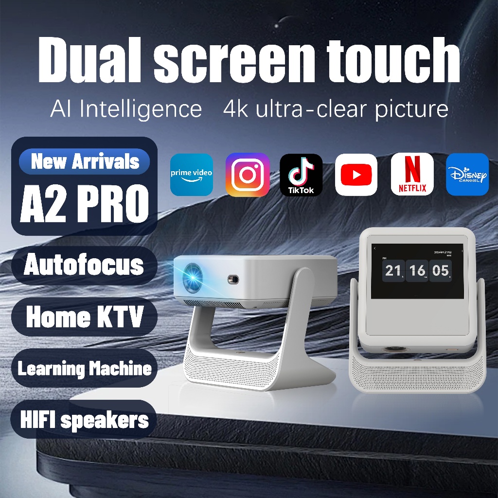 Touch screen 4K HD A2pro projector Portable KTV tablet song ordering ...