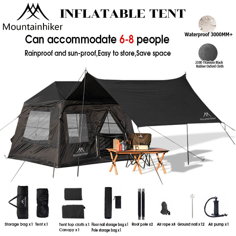 MOUNTAINHIKER Inflatable Tent Outdoor Camping Large Area Tent Family ...