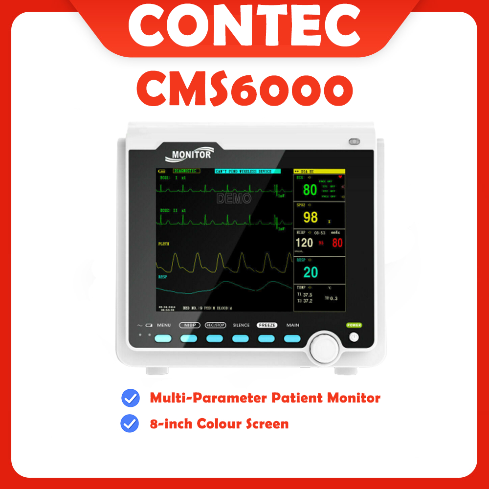 CMS6000 8'' color Patient Monitor 6 Parameters ICU CCU Vital Signs ECG ...