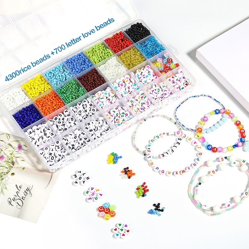 5000pcs Beads Kit with Lock Letter Beads and Heart Beads for Name ...