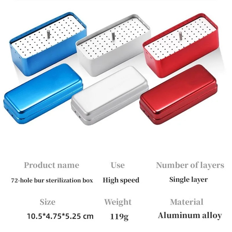72 Holes Dental Disinfection Box Aluminum Autoclave Sterilizer Case ...
