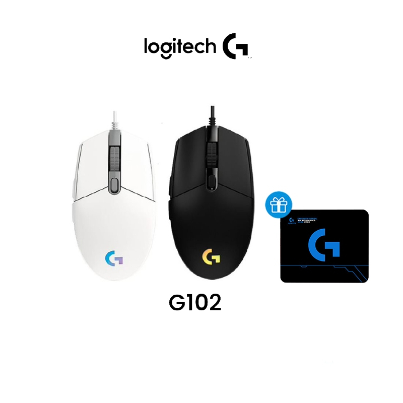 （F‍ree mo‍u‍se p‍ad）Logitech G102 Light Sync Gaming Mouse with ...