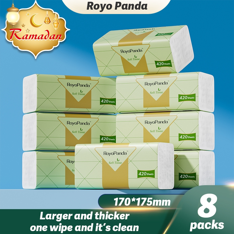 【8Packets】RoyoPanda High Luxury Series Soft Drawn Tissue Tissue Paper 4 ...