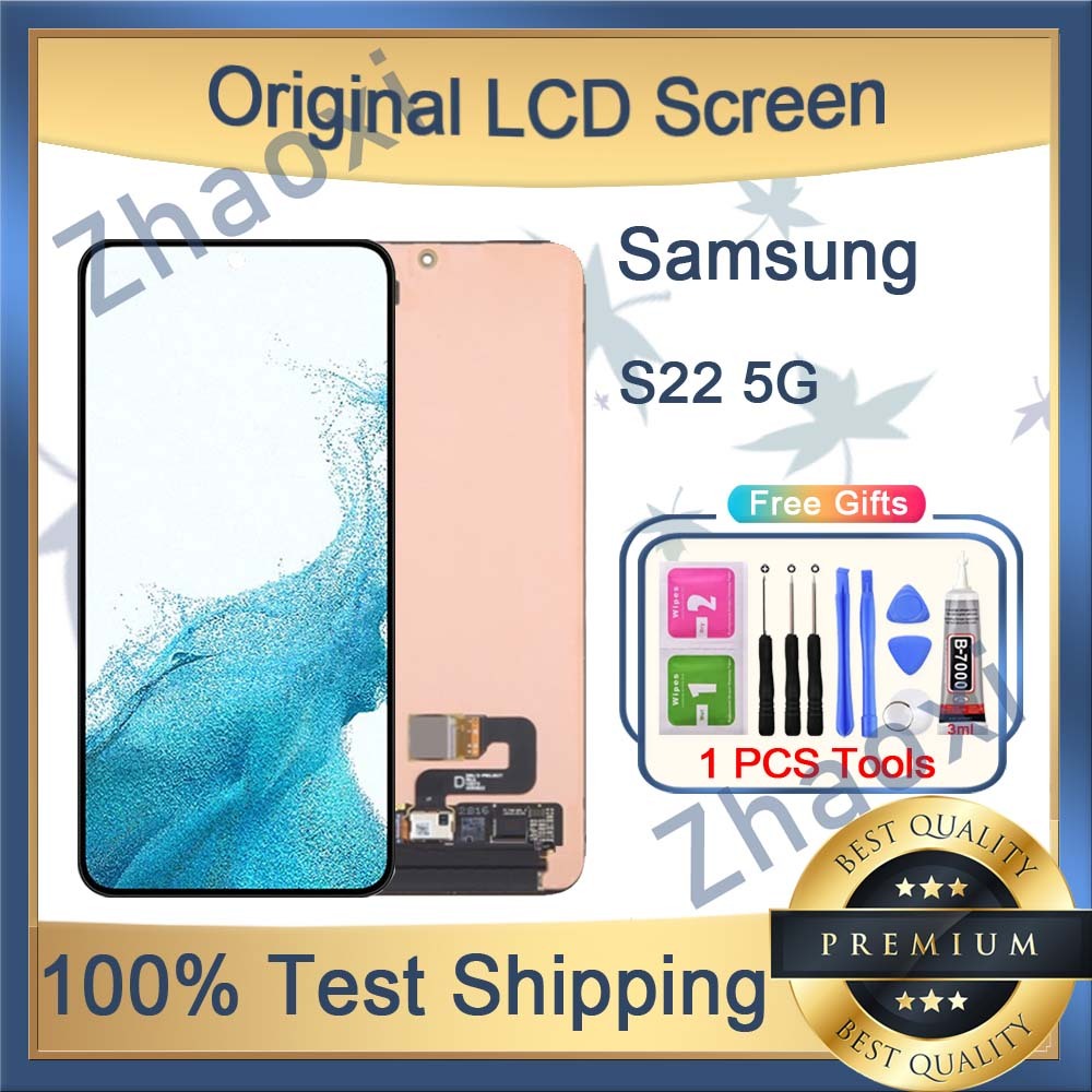 Original AMOLED Samsung Galaxy S22 5G LCD Screen With Frame Replacement ...