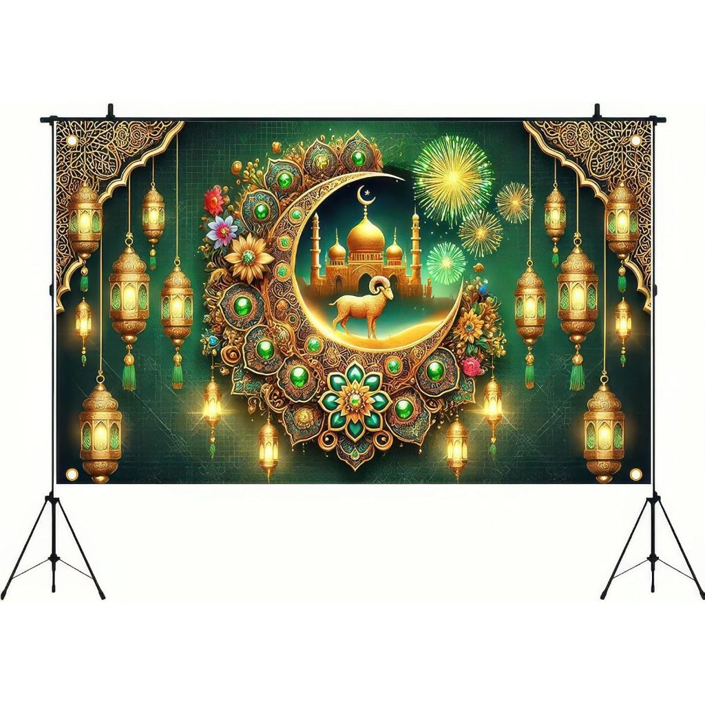 Ramadan Mubarak Party Backdrop Banner Muslim EID Decoration Photo Booth ...