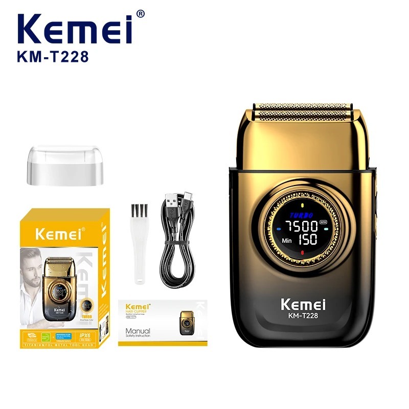 Kemei Professional Reciprocating Shaver Turbo High Speed Electric Foil ...