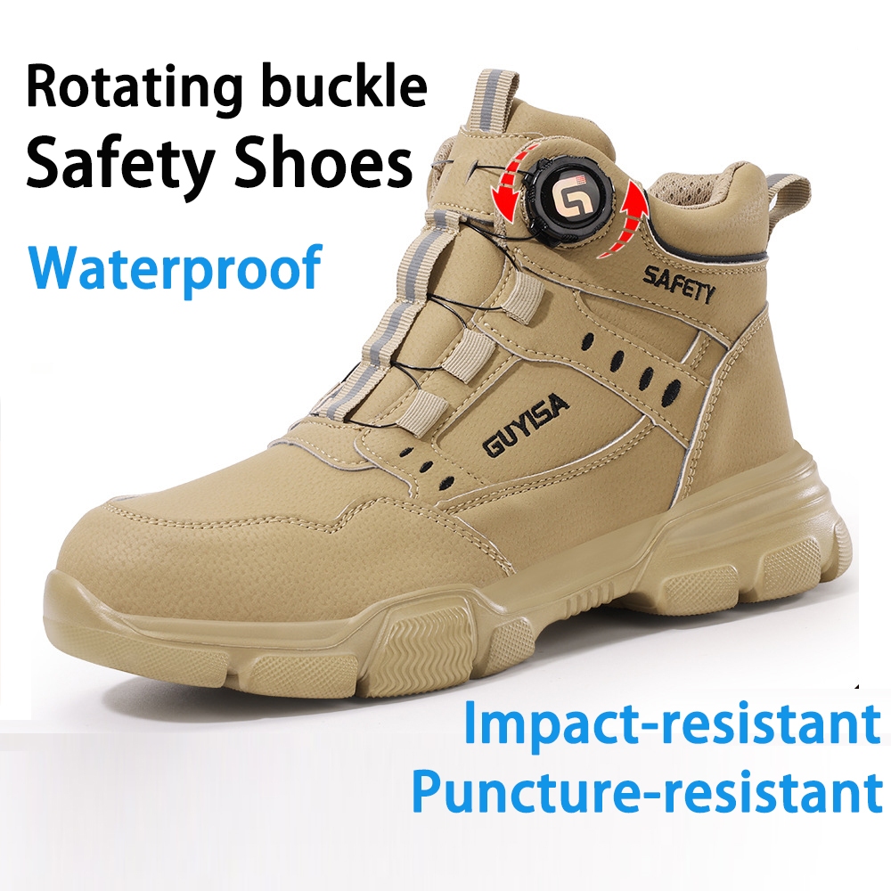 GUYISA Rotating buckle High-cut Safety Shoes, anti-smash, puncture ...