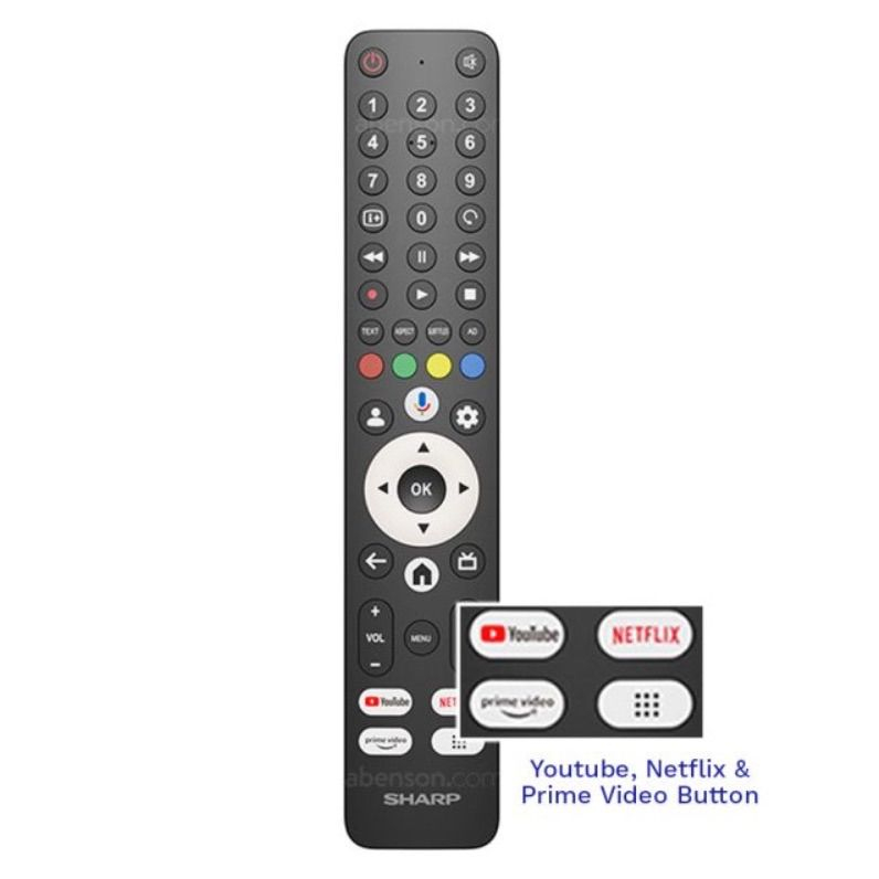 Sharp voice remote control is suitable for UHD 4T C55FJ1X TV remote ...