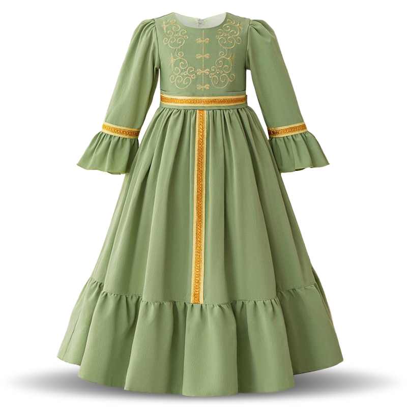 MQATZ Raya Green Children Robe Girls Dress Elegant Muslim Dress For ...