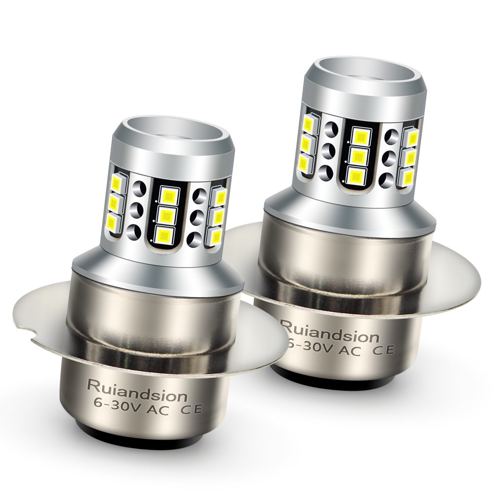 Ruiandsion Lampadina LED P36D Per Faro Moto - 6-24V, 860 Lumen, Hi/Lo Beam, Non Polarità, Dissipazione In Alluminio