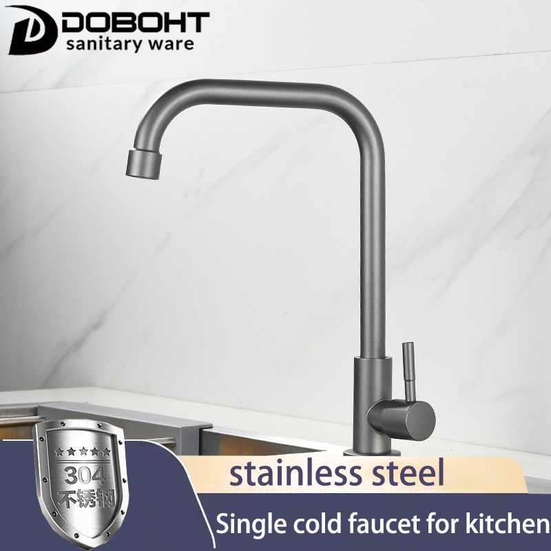DOBOHT Metallic Grey Color SUS304 Stainless Steel Single Lever Single ...