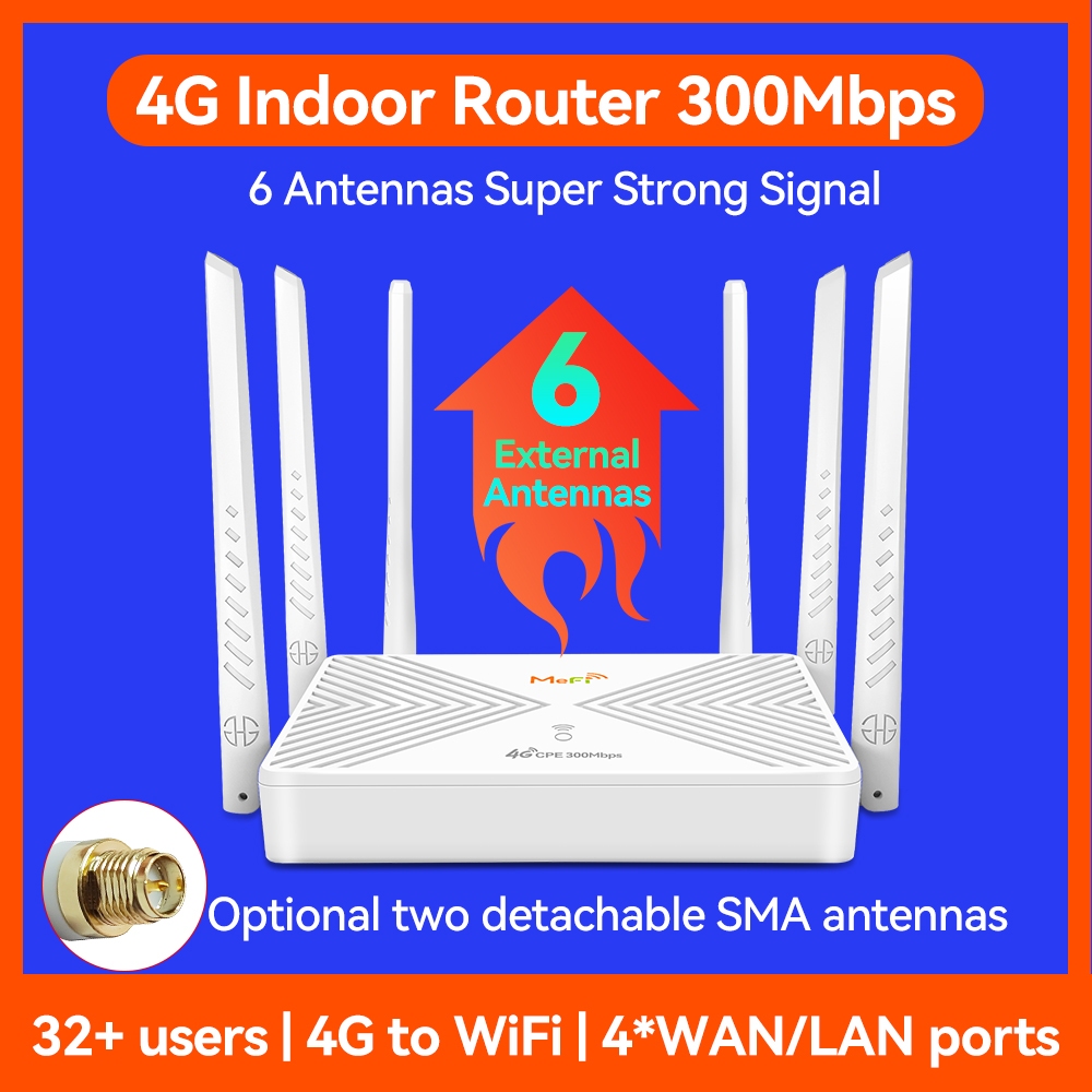 CPE300Sim router R300 unlimited hotspot WiFi, 4G LTE CPE 6 antenna ...