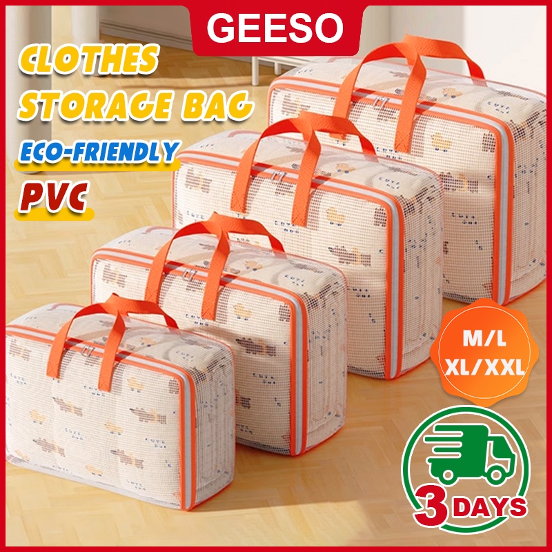 GEESO PVC Transparent Storage Bag Waterproof Beg Toto Quilt Storage Bag ...