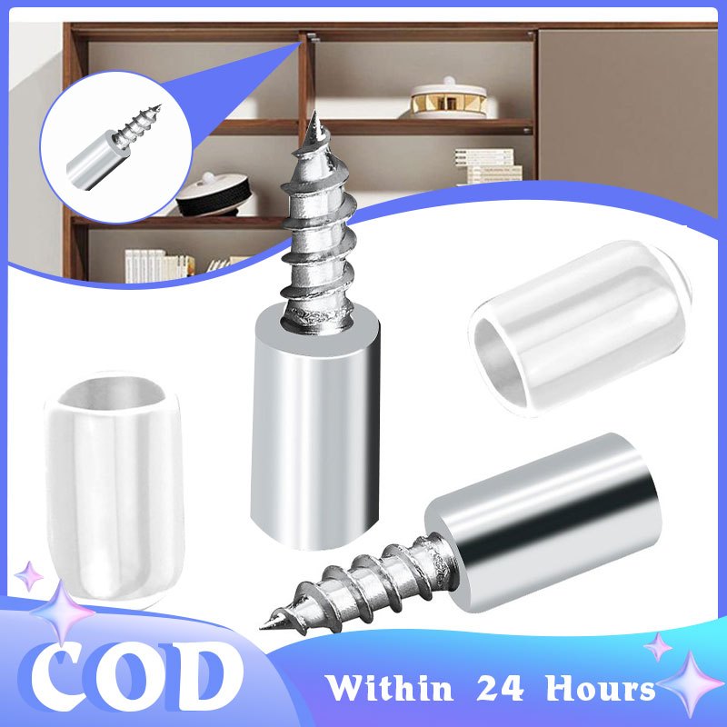 100PCS Wardrobe Self-tapping Bracket Screw With Rubber Sleeve Shelf ...
