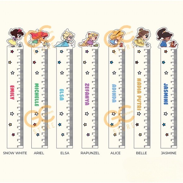 Custom Name Ruler for Kids, Cute Princess-themed Stationery, Gift ...