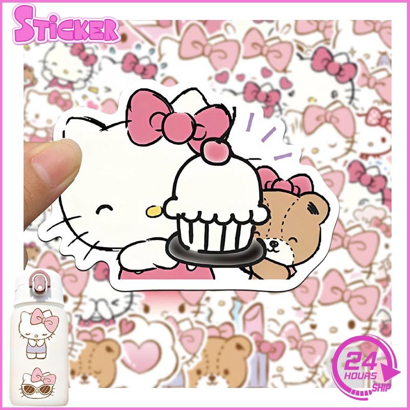 SET of 50PCS Cute Cartoon Hello Kitty Stickers for Kids Teens Vinyl ...
