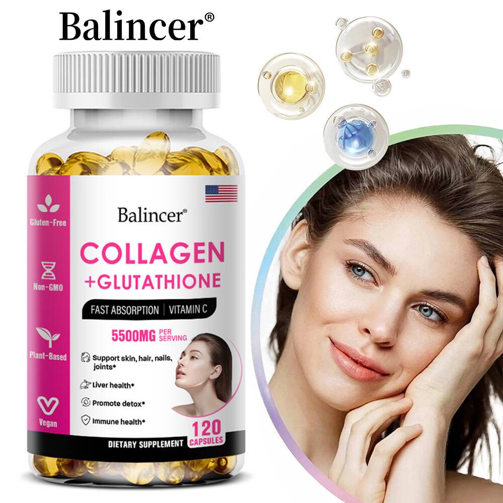 balincer collagen glutathione + Glutathione, 5500 mg per serving, whitening, detoxification Glutathione Collagen Capsules  Antioxidant