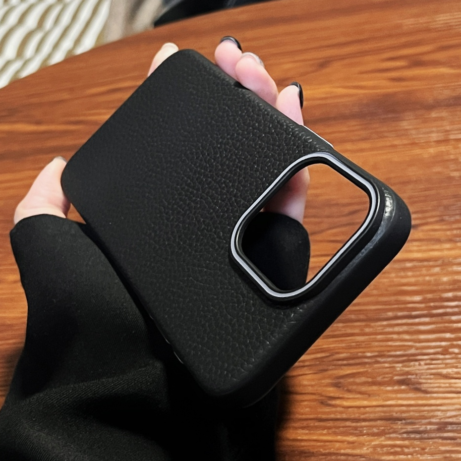 Vegan Leather Shockproof Anti-Fingerprint Case For iPhone 16 15 14 Plus ...