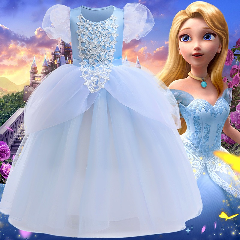 Girls' Dress cosplay Cinderella Princess Dress Lace patchwork puffy — free download