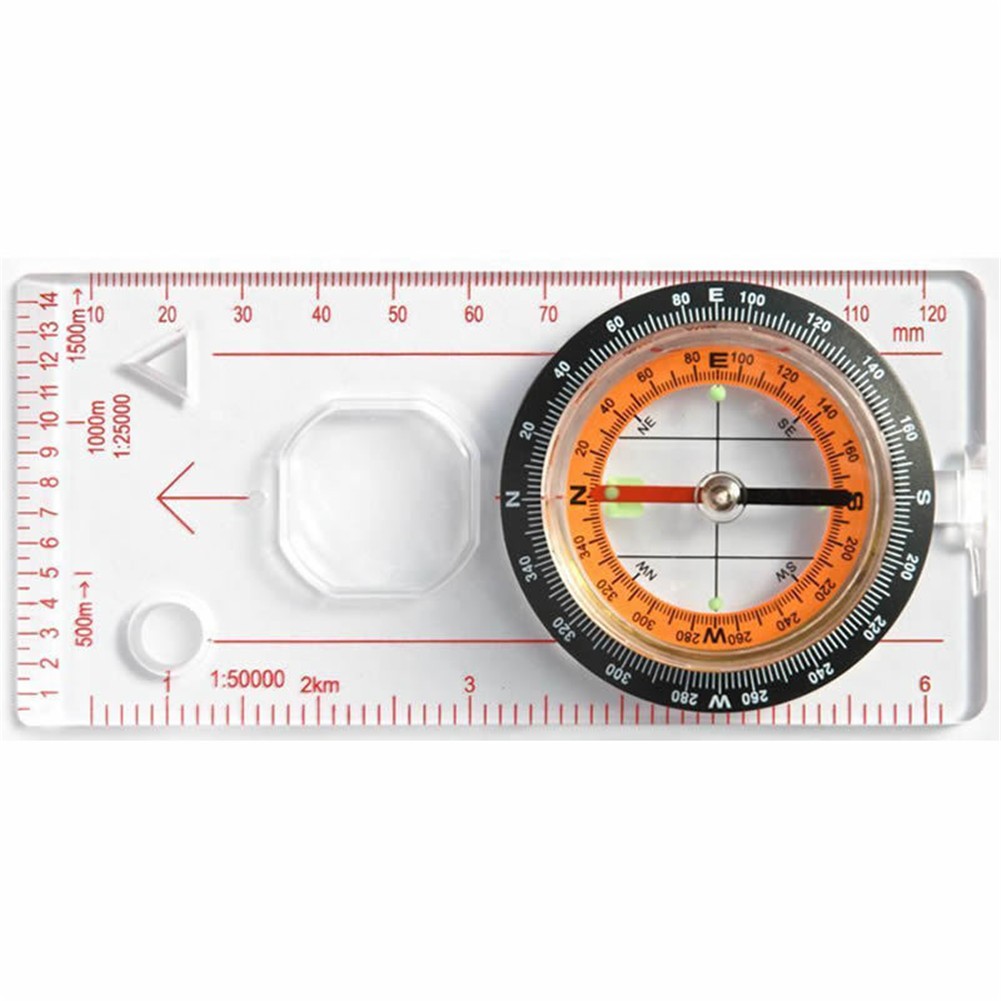 Professional Portable Magnifying Compass Ruler Scale Hiking Camping ...