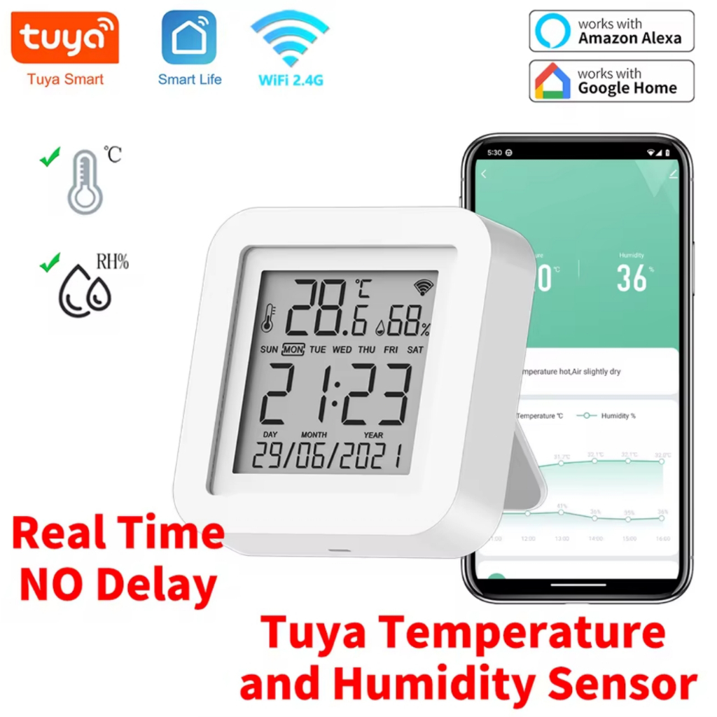 Tuya WIFI Temperature & Humidity Sensor for Smart Home var Smart Life ...
