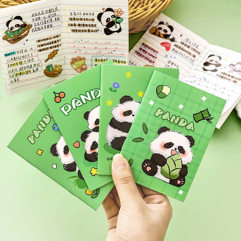 10 Pieces Cartoon Panda Notepad Cute Portable Diary Book Notebook ...