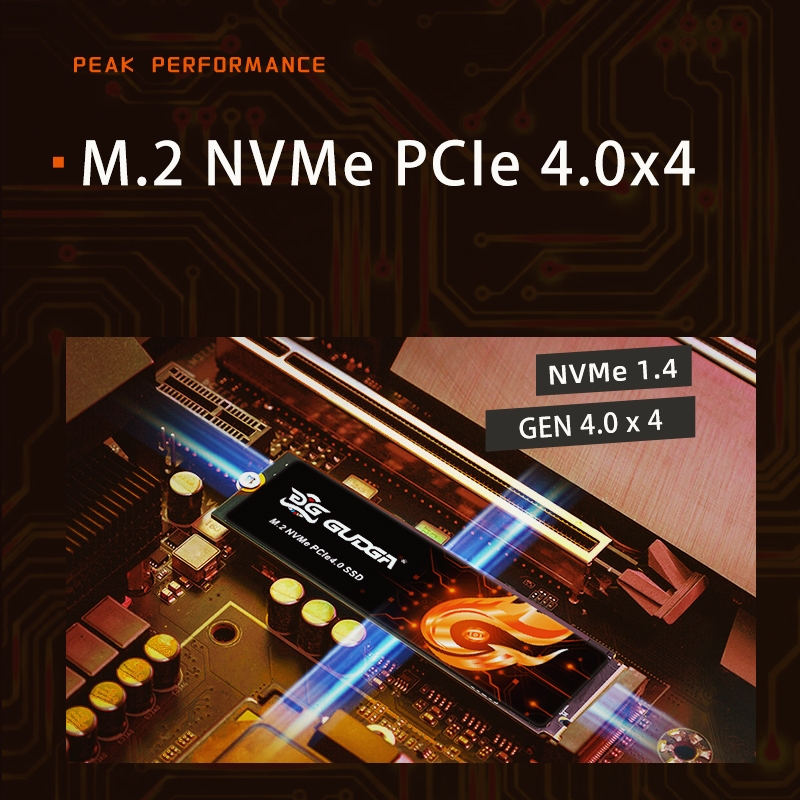 GUDGA M.2 NVME SSD 512GB Gen4.0*4 SSD Solid State Drive M.2 NVMe PCIE 4 ...
