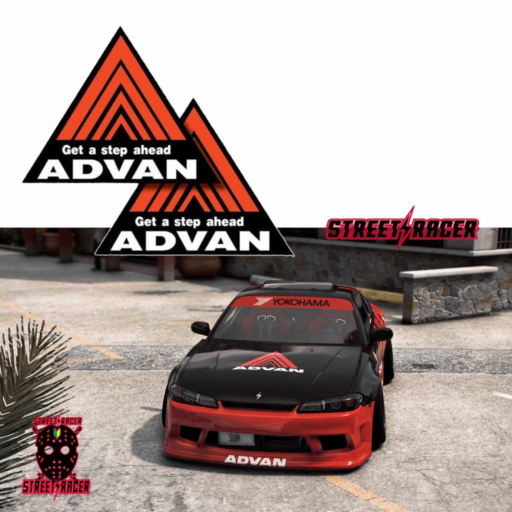 2PCS JDM ADVAN Get You A Step Ahead Car Logo Emblem Badge Sticker Decal ...