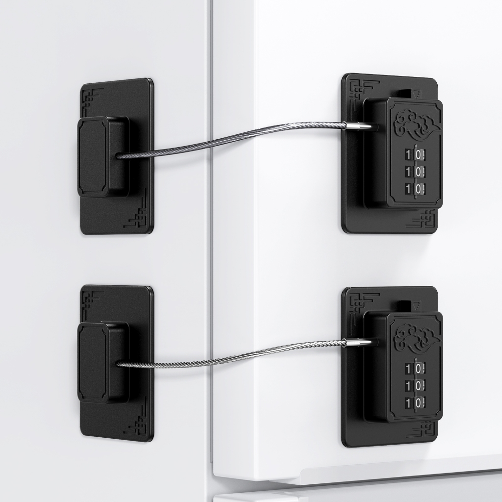thumbnail image 2 of Refrigerator Lock For Kids, 2 Pcs Fridge Door Locks Child Lock Safety For Refrigerator Freezer Door Strong Adhesive No Keys Needed For Fridge And Cabinets Door For Toddler Price In UAE 2 of 12