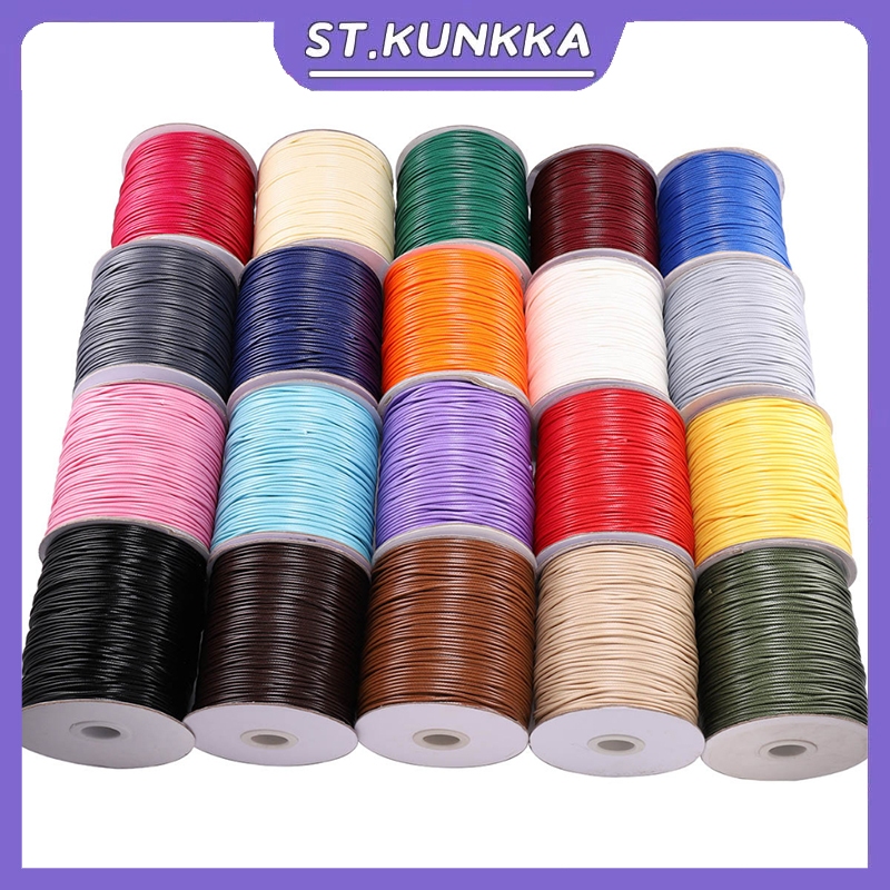 10m Waxed Leather Cord 0.5-2mm Cotton String Rope for DIY Jewelry ...