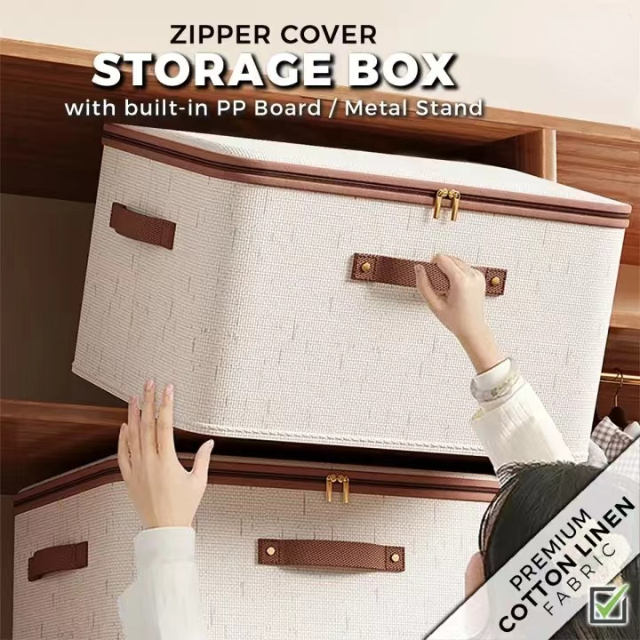 Zip Cover Storage Box with Metal Stand and PP Board clothing covered ...