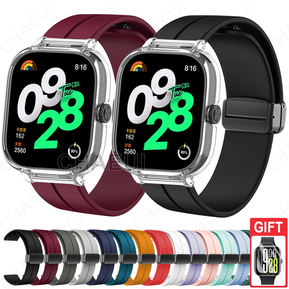 Silicone Strap with Case Frame Magnetic Buckle Accessories Bracelet for ...