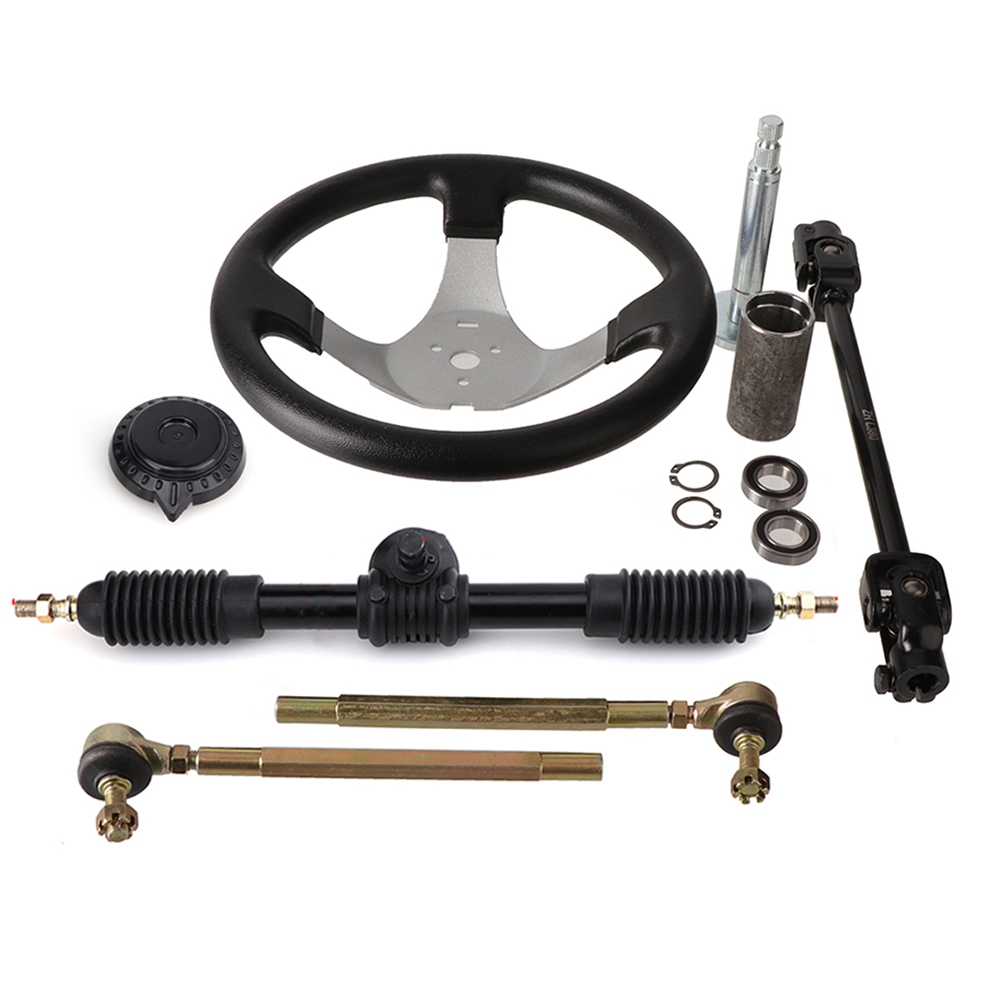 Go Kart Front Steering Wheel Assembly 420mm/16.5'' Gear Rack Pinion ...