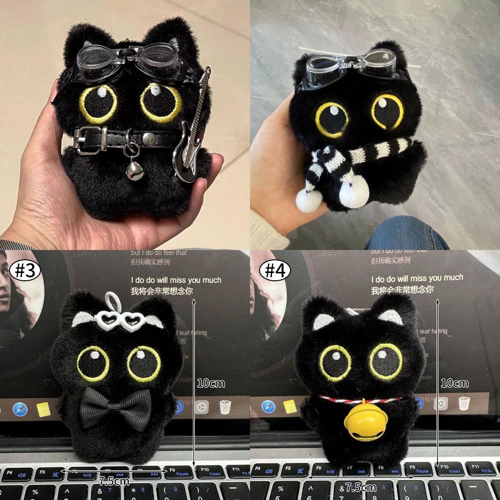 Cartoon Chubby Kitten Keyring Keys Holder Bag Pendants Shy Cat Keychain