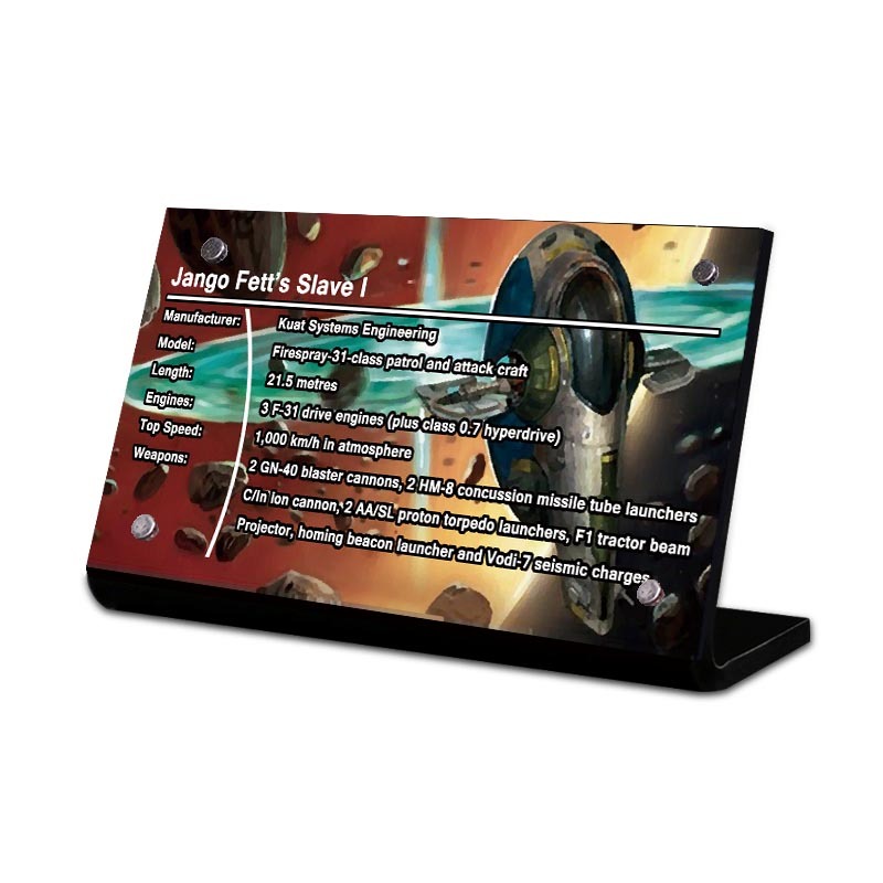 Custom Sticker Plaque for Jango Fett's Slave I,The Mandalorian's N-1 ...