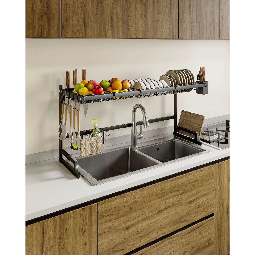 Kitchen Sink Storage Rack Multifunctional Bowl Tray Drain Holder ...