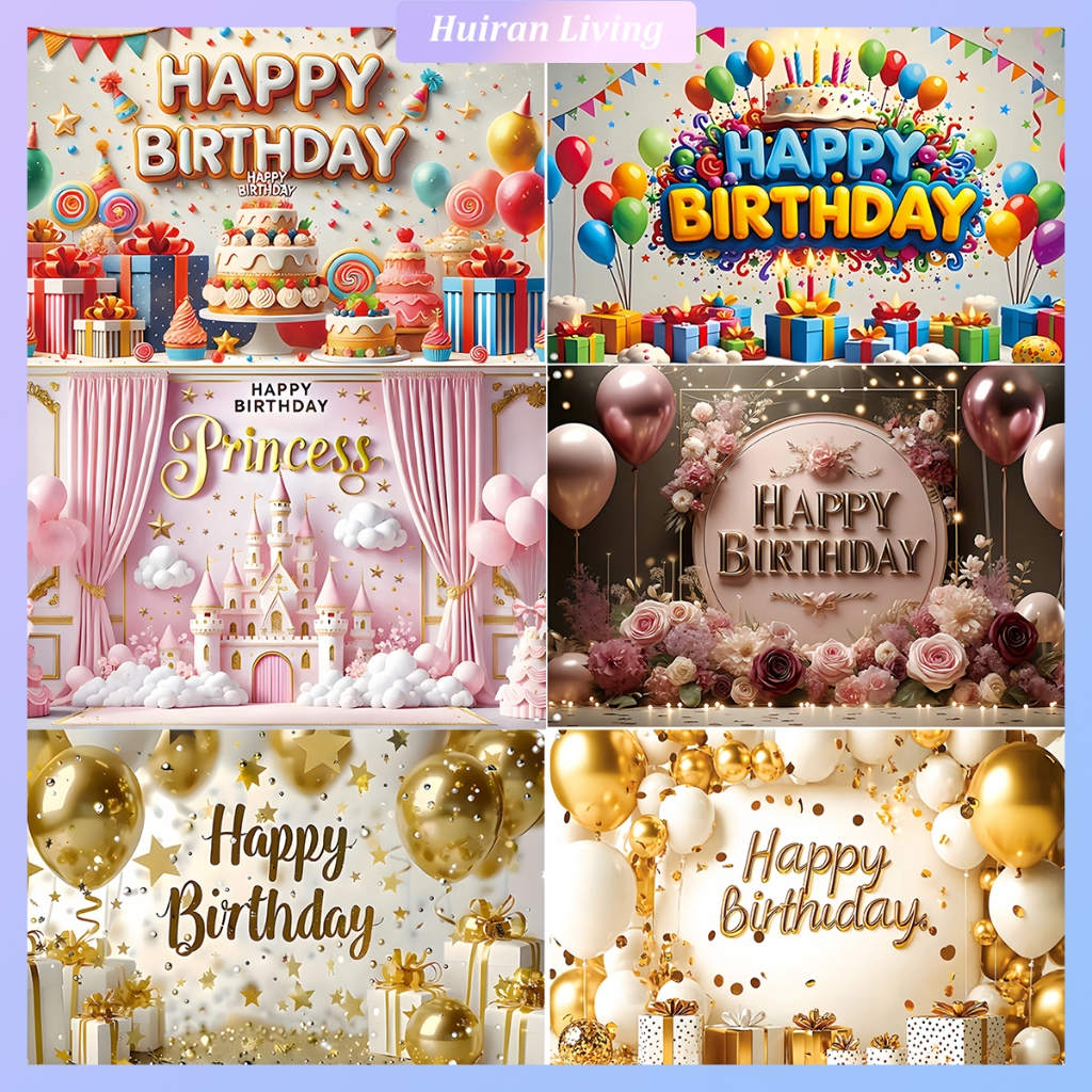 【Local Stock】1.5M 3D Realistic Happy Birthday Banner Birthday Cake ...
